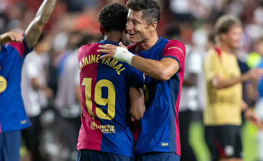 Lewandowski zrównuje się z Neymarem w Barcelonie