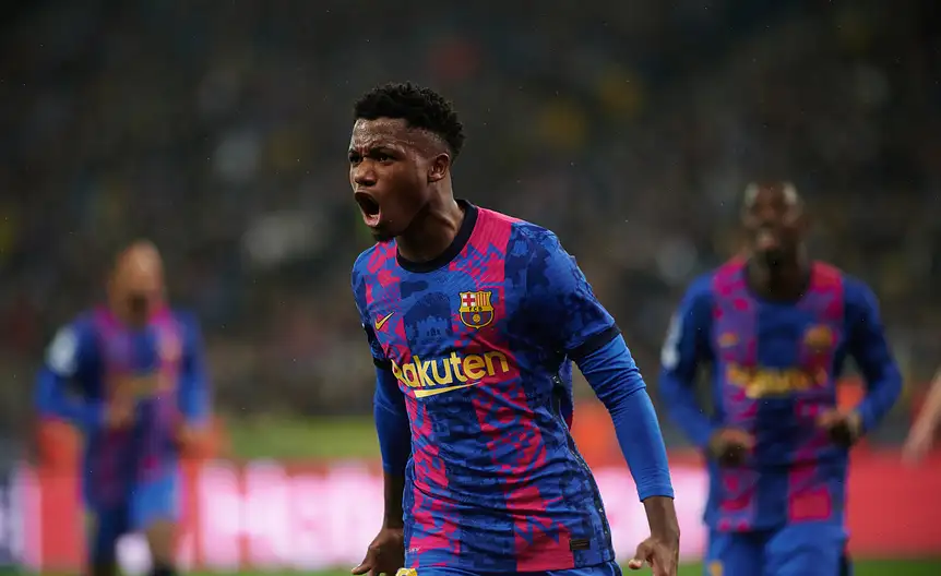 Gwiazdy Barcelony gratulują Ansu Fatiemu dubletu w Monaco